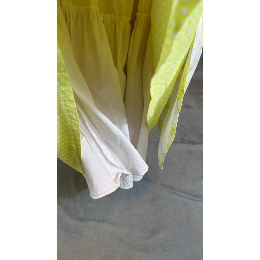 Talbots Girls Yellow Blue Lemon Print Pinafore Dress Petticoats Easter Wedding 7